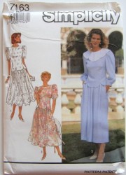 7163 2 PIECE FLARE DRESS COLLAR OR NOT PATTERN 10-18